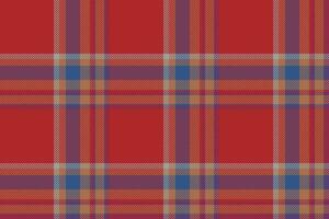 Plaid background, check seamless pattern in red. Vector fabric texture for textile print, wrapping paper, gift card or wallpaper.