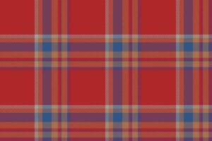 Plaid background, check seamless pattern in red. Vector fabric texture for textile print, wrapping paper, gift card or wallpaper.