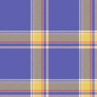 Plaid seamless pattern in blue. Check fabric texture. Vector textile print.