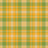 Plaid seamless pattern in yellow. Check fabric texture. Vector textile print.