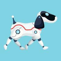 Dog robot isolated on blue background. vector