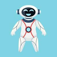 robot chatbot aislado en azul antecedentes. vector