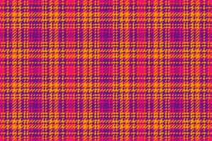 Check plaid texture of fabric pattern vector with a seamless textile background tartan.