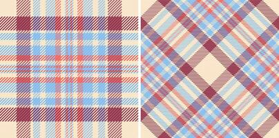 Seamless check textile of fabric vector texture with a plaid pattern background tartan.