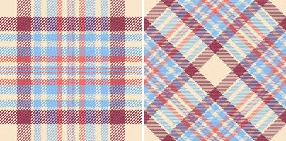 Seamless check textile of fabric vector texture with a plaid pattern background tartan.