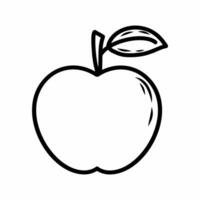 Doodle style apple. Coloring book for kids. hand drawn sticker. vector