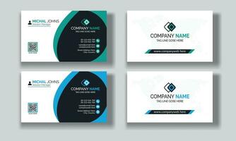 Creative modern clean corporate double-side business card template, personal visiting card, vector illustration, professional simple identity blue, red white and black elegant visiting card.