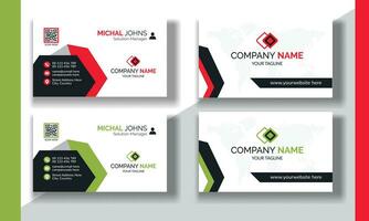 Creative modern clean corporate double-side business card template, personal visiting card, vector illustration, professional simple identity blue, red white and black elegant visiting card.