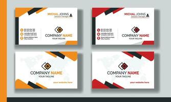 Creative modern clean corporate double-side business card template, personal visiting card, vector illustration, professional simple identity blue, red white and black elegant visiting card.