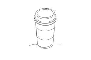 Top view of a cup of coffee vector