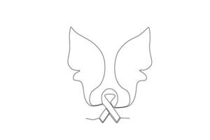 A ribbon and wings symbolize of loss vector