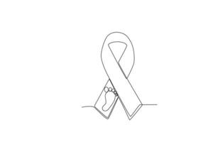 A ribbon with a picture of a baby's feet vector