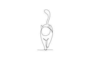 Front view of a walking cat vector