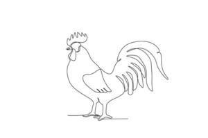 A rooster stood gallantly vector