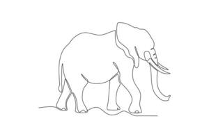 An elephant walking in the zoo vector