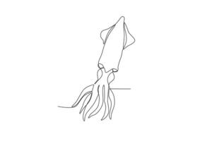 A squid in the sea vector