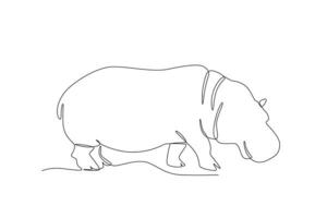 A large fat hippopotamus vector