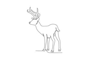 A deer looked back vector