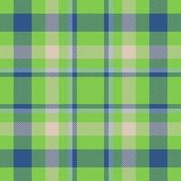 Plaid check pattern in green color. Seamless fabric texture. Tartan textile print. vector