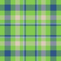 Plaid check pattern in green color. Seamless fabric texture. Tartan textile print. vector