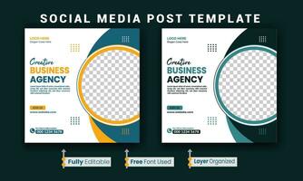 Digital marketing webinar and business social media post template, Social Media Post template for online advertising, Business marketing webinar social media post template. vector