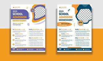 Kids Education Flyer Template, Admission flyer template, brochure layout School Admission Open Flyer Design Template Vector Education poster, Kids back to school education flyer.