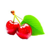 Two fresh cherries ai generative png