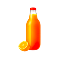 Fresco naranja jugo en un vaso botella ai generativo png