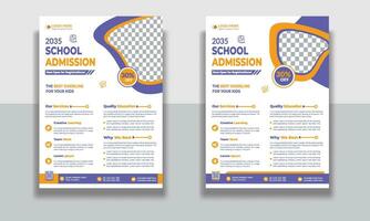 Kids Education Flyer Template, Admission flyer template, brochure layout School Admission Open Flyer Design Template Vector Education poster, Kids back to school education flyer.