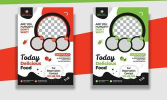 Fast Food Flyer Design Template cooking, restaurant menu, food ordering, Pizza, Burger, French fries and Soda. Vector illustration for poster, flyer, cover, menu, brochure.