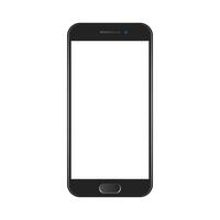 Black Mobile Phone White Display Vector Mockup Design