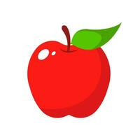 Apple Fruit Red Colorful Healthy Food Isolated Vector Illustration
