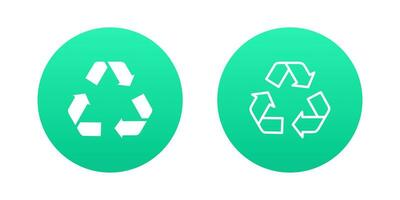 reciclar residuos ecología símbolo redondo verde íconos vector ilustración