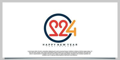 2024 happy new year logo design 2024 number design vector illustration