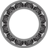 Vector monochrome seamless round Egyptian ornament. Infinite circle, ring, border, Ancient Egypt frame. Suitable for sandblasting, laser and plotter cutting.