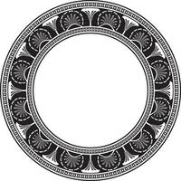 Vector monochrome seamless round Egyptian ornament. Infinite circle, ring, border, Ancient Egypt frame. Suitable for sandblasting, laser and plotter cutting.