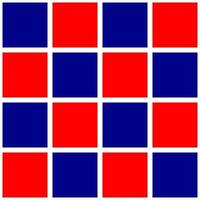 Checkered print with blue and red squares with white stripes. Fashionable seamless pattern for textile and paper. Vector. vector