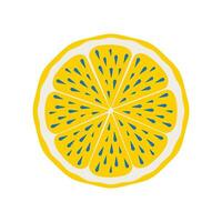 Lemon slice with blue and yellow color. Modern print of tropical citrus fruit isolated on white background. Vector. vector