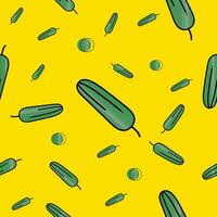 flat vector cucumber seamless pattern