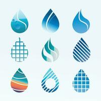 water drop logo - vector icon set