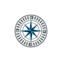 Compass logo design. pointer north, south, east, west, compass symbol. direction sign. vector element illustration.