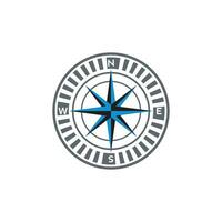 Compass logo design. pointer north, south, east, west, compass symbol. direction sign. vector element illustration.