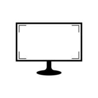 Monitor with a blank and isolated screen with a white background. mock-up template design, vector illustration elements.