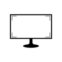 monitor con un blanco y aislado pantalla con un blanco antecedentes. Bosquejo modelo diseño, vector ilustración elementos.