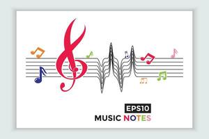 music scale or music note sign or symbol. musical scale icons element vector for banner material, background.