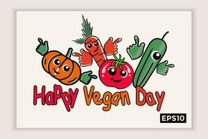 mundo vegano día en texto forma, lata ser usado para antecedentes, pancartas, web plantillas, folletos, en noviembre vacaciones. vector