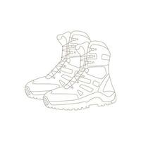 Footwear. Drawn elements for camping and hiking. Wilderness survival, travel, hiking, outdoor recreation, tourism. vector