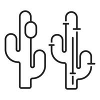 cactus plantas o saguaro cactus línea Arte vector íconos para aplicaciones y sitio web