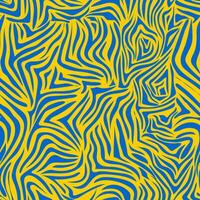 Blue wavy stripes on a yellow background. Seamless modern zebra pattern for trendy textured fabrics, paper products. Vector. vector