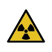 Radiation hazard sign. A yellow triangle with a black border and a shamrock in the middle. Vector. vector